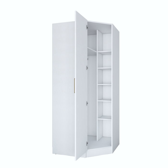 Hanah Home Armario Blanco con Estanterías Hanah Home Armario Blanco con Estanterías